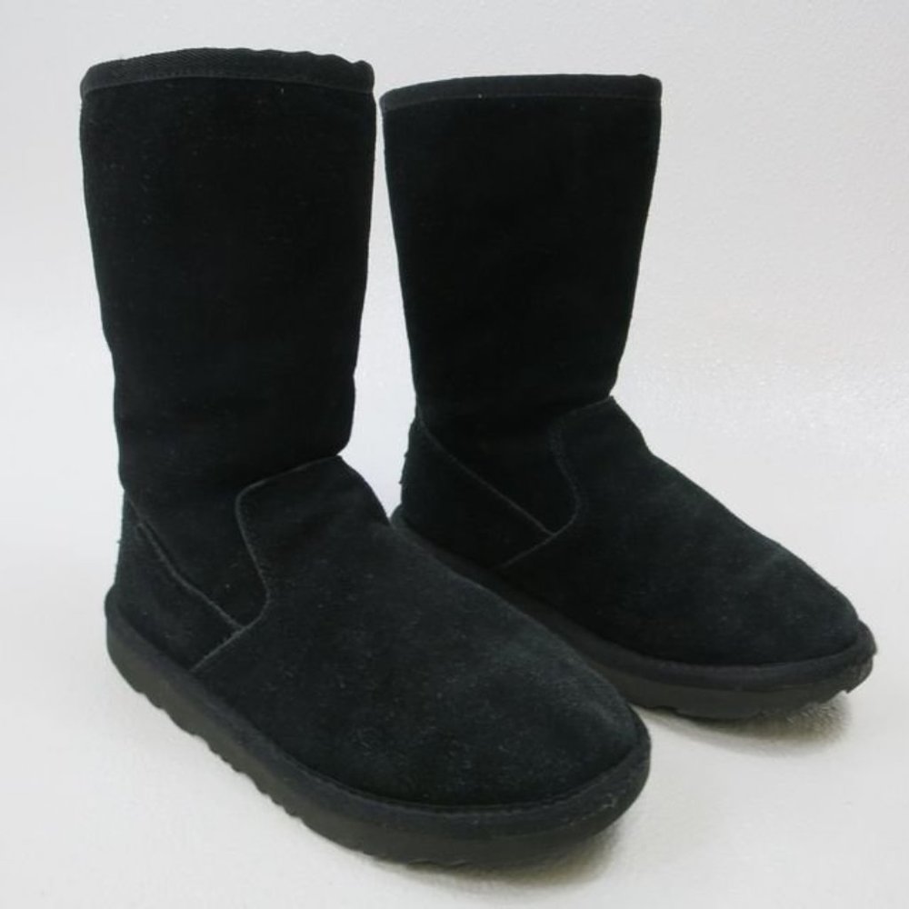 UGG Lil Sunshine II Back Zipper Black Suede Kids Boots Model 1103029K sz 3